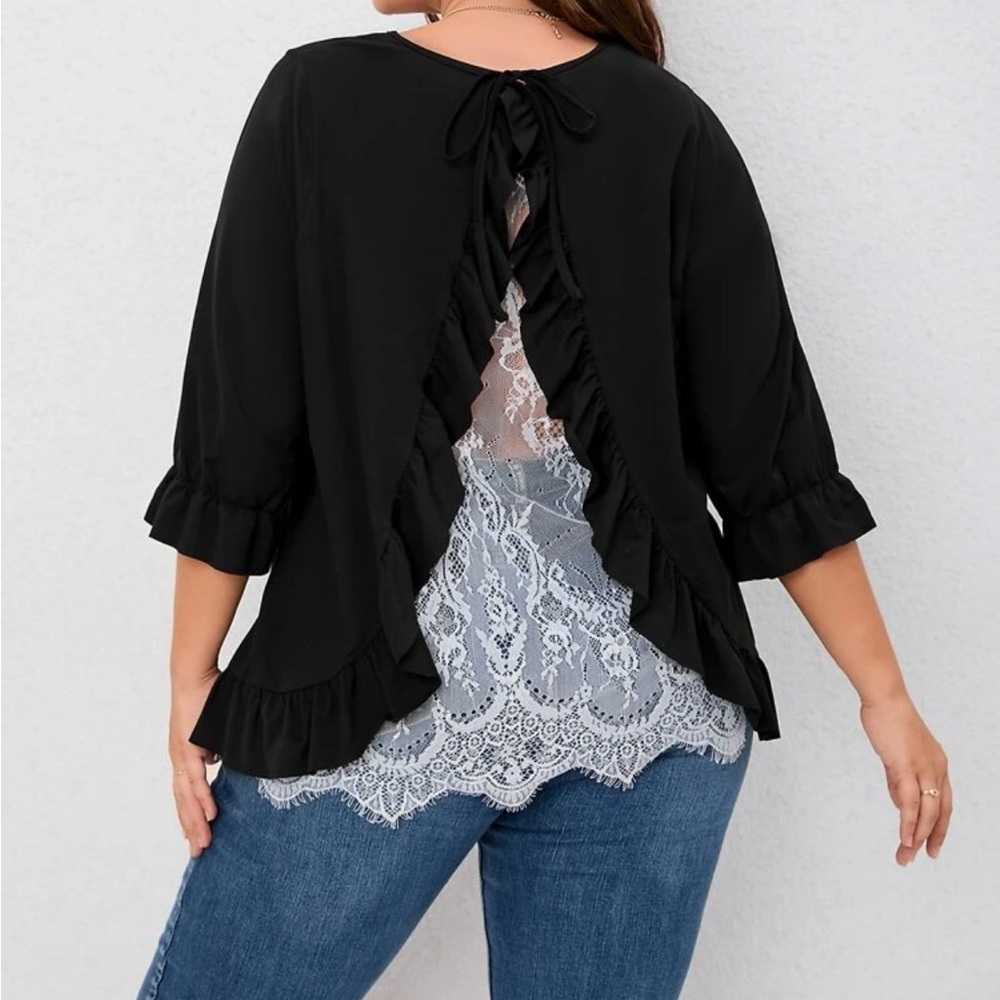 SHEIN | Women’s Plus Black Long Sleeves Blouse | NWOT